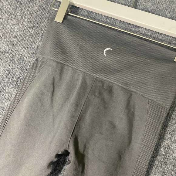 Zyia Active Leggings XS Gray High Rise Angle Grid Performance Ribbed 7/8 - Picture 6 of 13